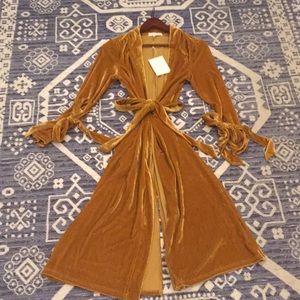 Gold Velvet Duster. Brand New.